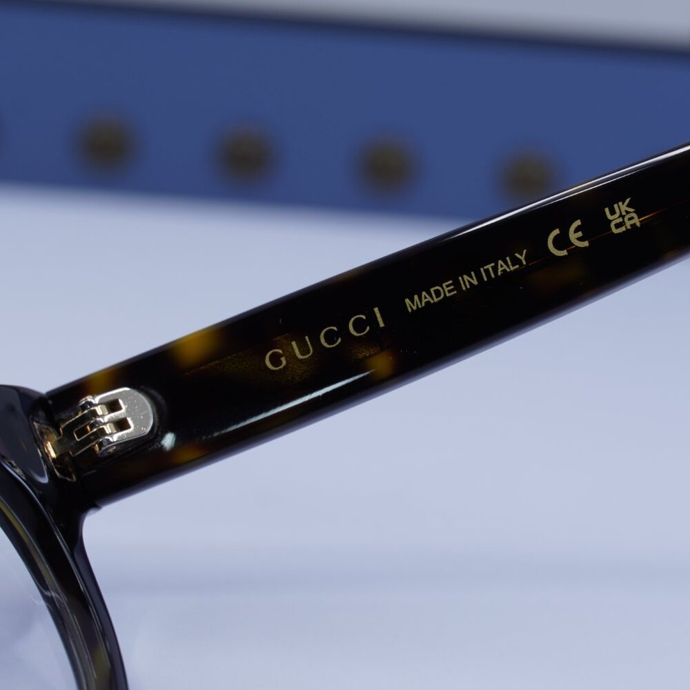 Gucci GG1792O 002 Square Eyeglasses - Dark Havana 46mm - Picture 7 of 9